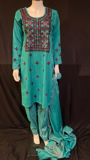 Soft Linen - Berylline Embroidered 3 Piece Suit